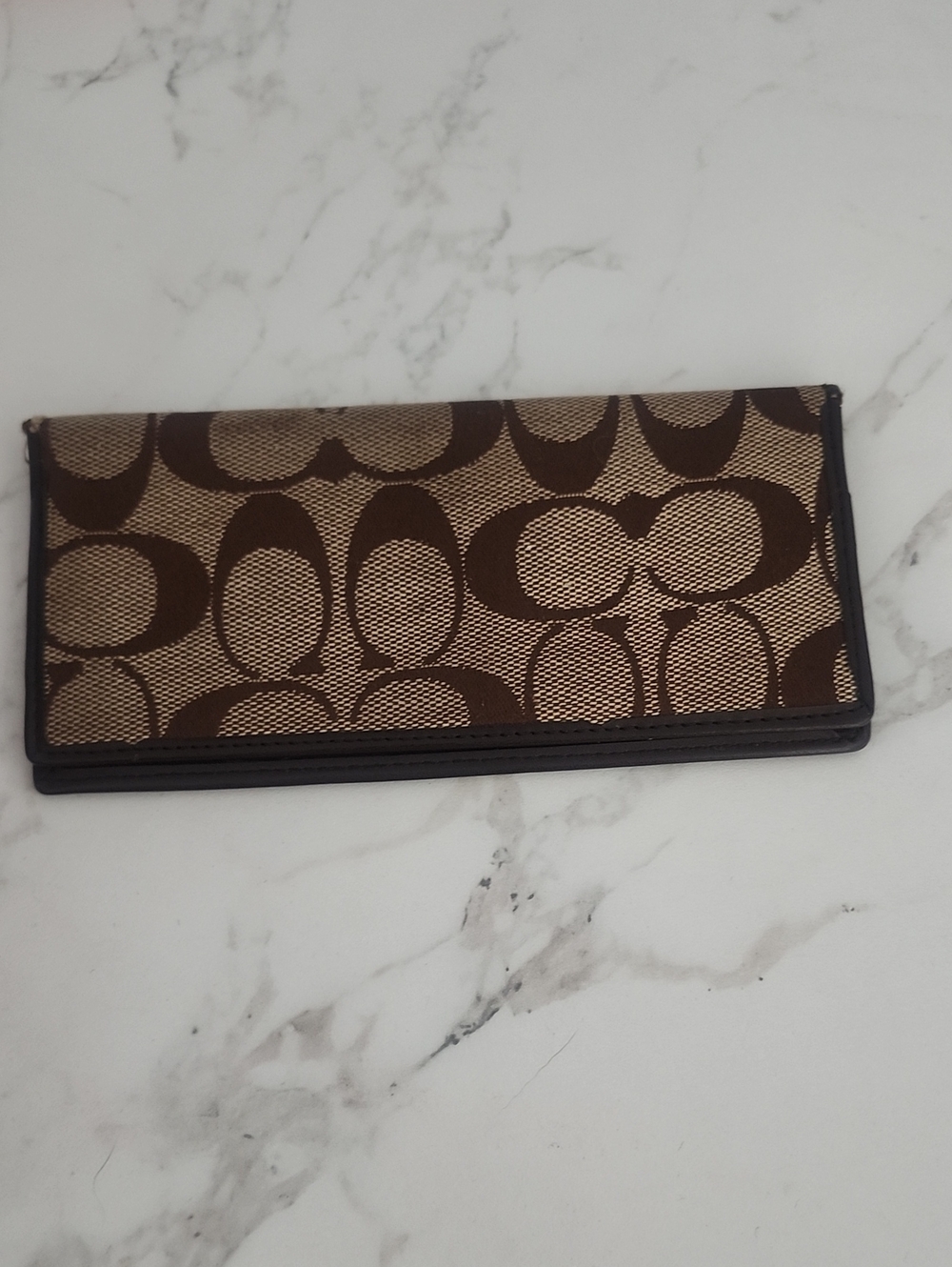 Vintage Coach Monogram Checkbook Wallet